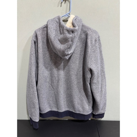 Arizona Jean Co Mens Sherpa Lined Hoodie Gray Herringbone Full Zip Men's Size L - Picture 2 of 8